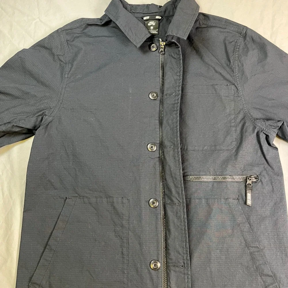 Nike SB Flex Coaches Chore Jacket Black Ripstop Utility Skate Coat Mens Large L - Picture 3 of 16